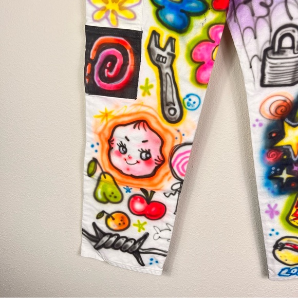 Small Women’s Graffiti Art Spray Art Painters Pants Street Wear 30 x 30 - Picture 8 of 17